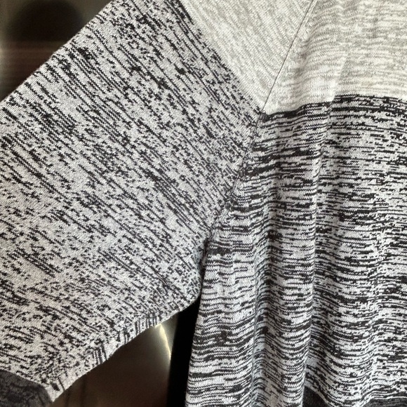 Karen Scott Heather Gray Knit and black Top. - Picture 2 of 6